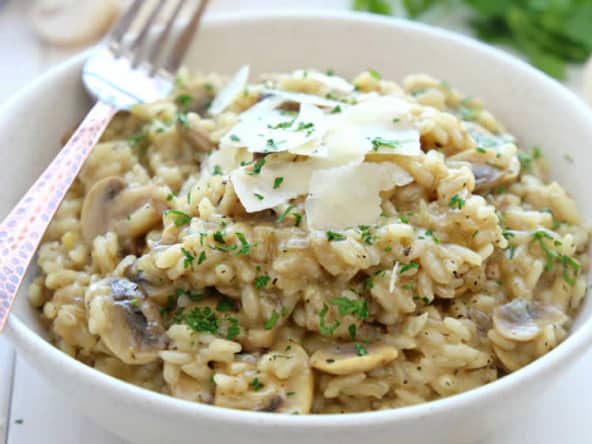 Risotto aux champignons et oignon