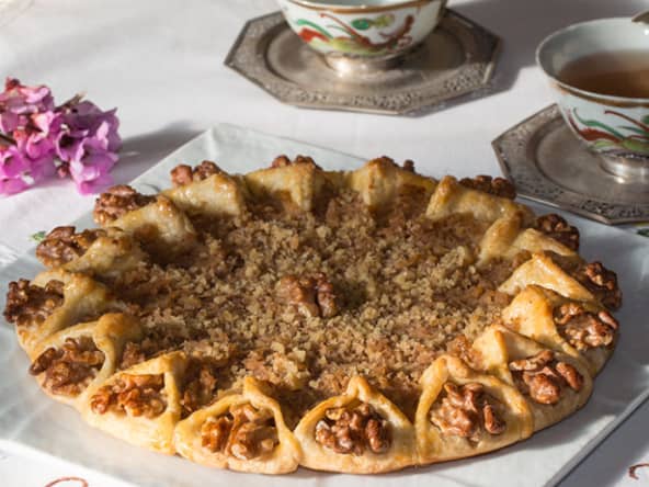Tarte aux pommes et aux noix