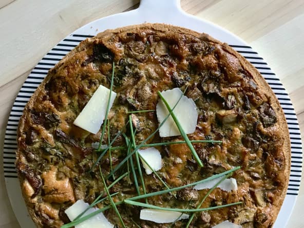 Quiche aux champignons à la farine de châtaigne