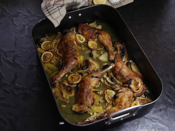 Cuisses de poulet citron fenouil