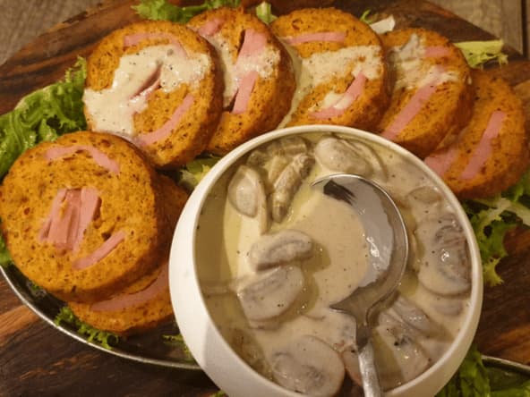 Roulés de poulet haché farcis