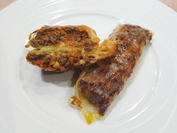 Rouleaux au bœuf, carottes et fromage