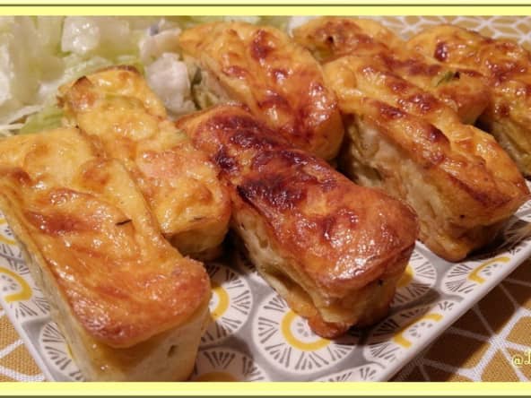 Bouchées poireaux et saumon fumé