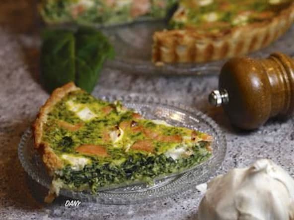 Tarte épinards saumon chèvre
