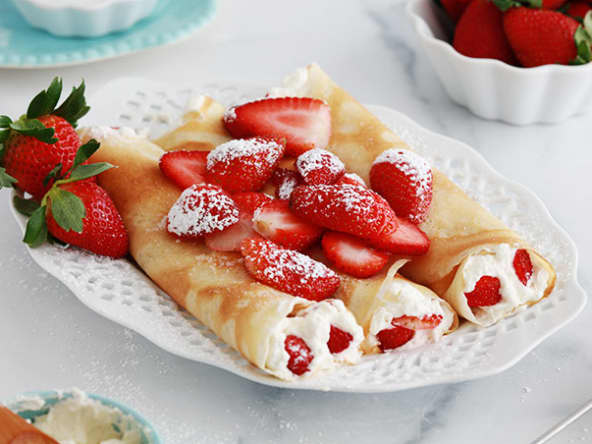 Recette crêpes fraises Chantilly
