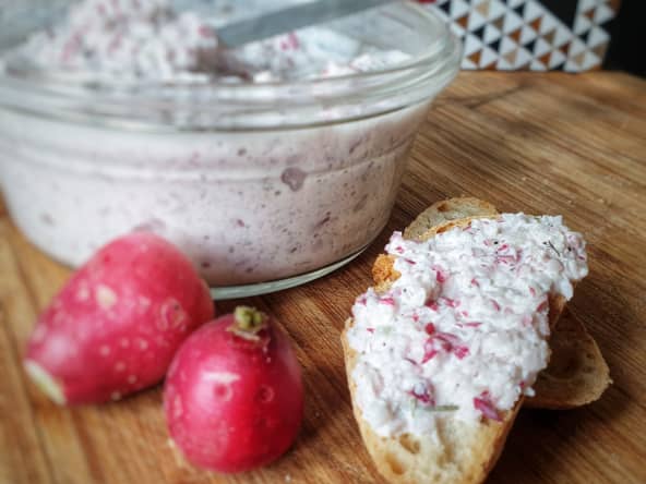 Tartinade de radis roses