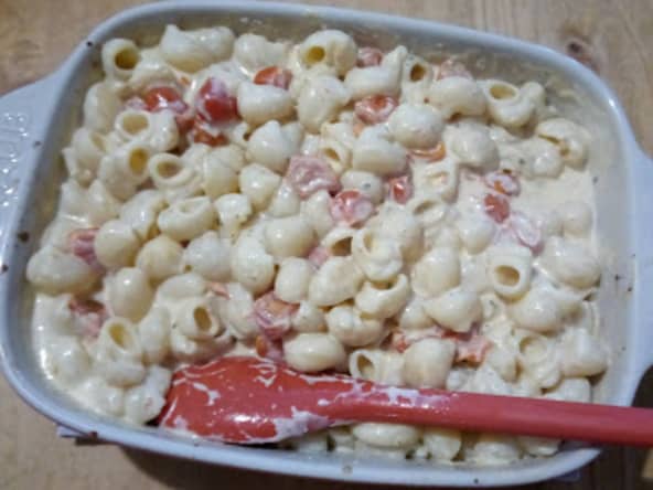 Les pâtes au Boursin et aux tomates cerises