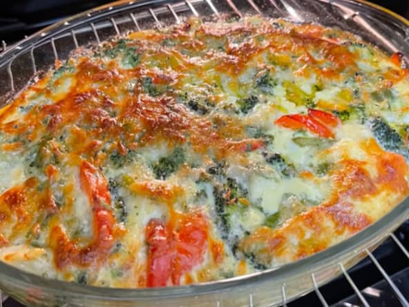 Gratin de brocoli et poivrons