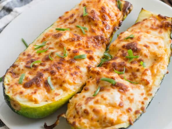 Courgettes farcies au poulet et fromage