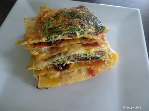 Flatbread aux épinards et champignons