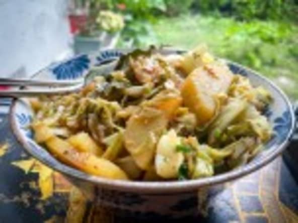 Cocotte de chou pointu et pomme de terre