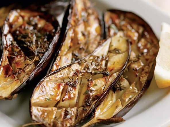 Aubergine rôtie au four