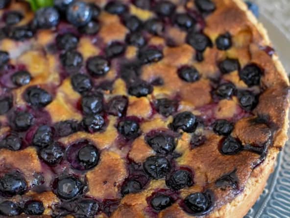 Tarte myrtille poire frangipane