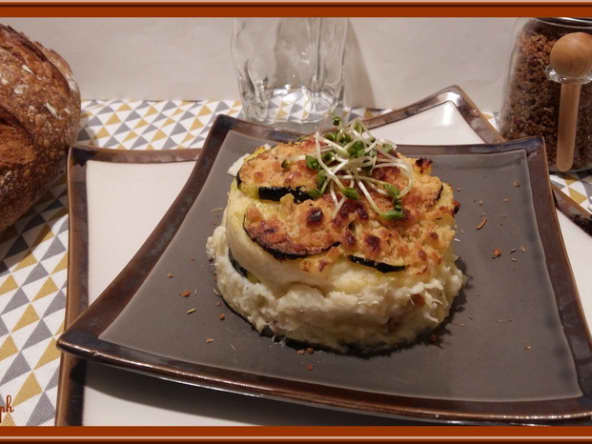 Brandade de cabillaud, courgettes en crumble