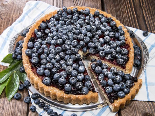 Tarte amandine aux myrtilles