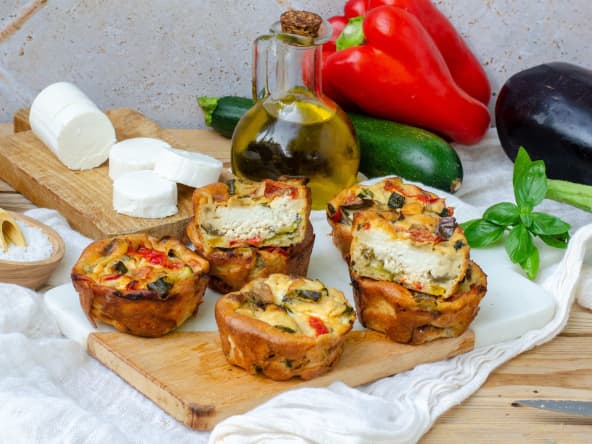 Clafoutis aux légumes grillés et coeur de chèvre