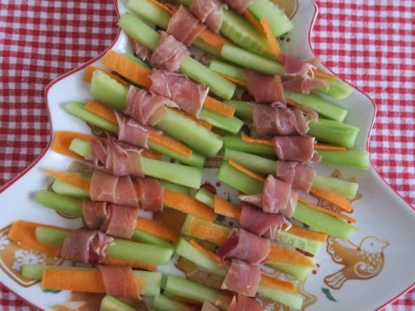 Bâtonnets de légumes au jambon cru