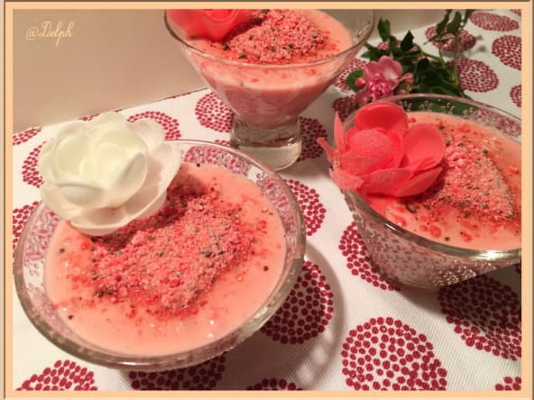 Riz au lait girly aux pralines roses