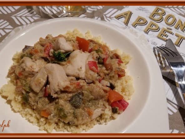 Filets de poulet et son curry de légumes