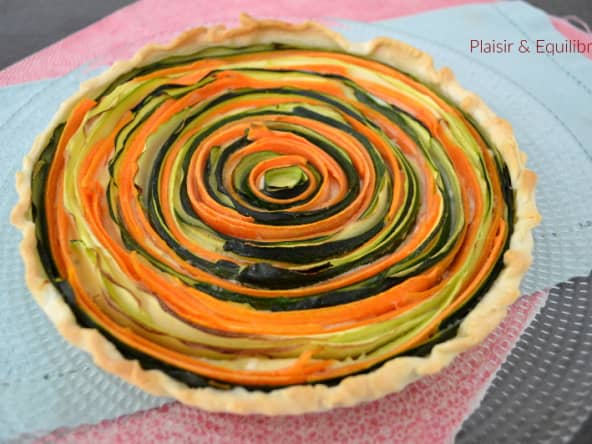 Tarte spirale aux courgettes, aux carottes et à la feta
