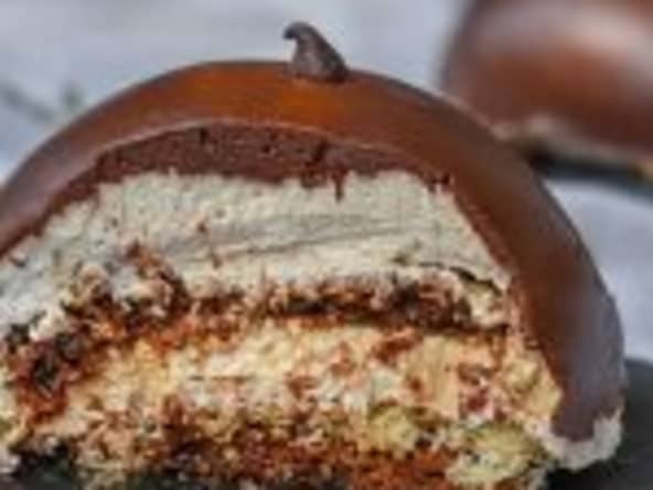Dôme au chocolat et son cœur croustillant praliné au Thermomix