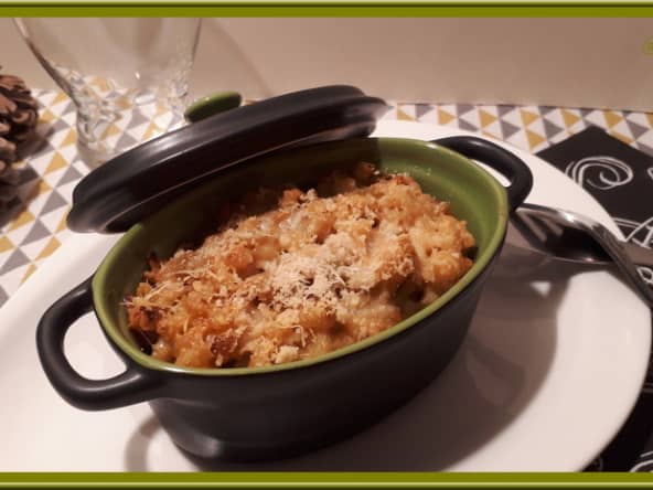 Gratin de coquillettes à la fondue de poireaux