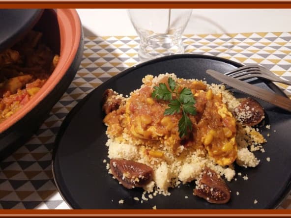 Tajine express de poulet aux figues moelleuses