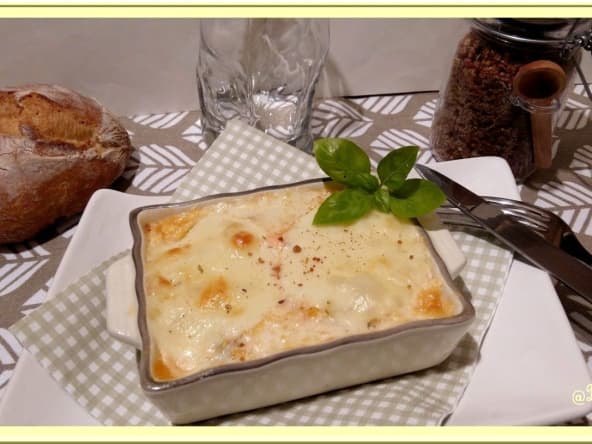 Flan de poireaux, saumon et mozzarella