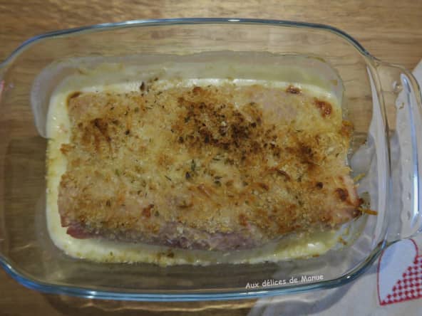 Endives au jambon, gratinées à  la crème allégée