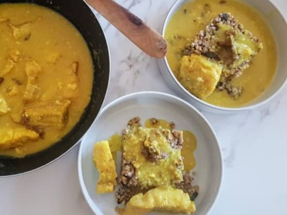 Filet de poisson coco, curry et gingembre