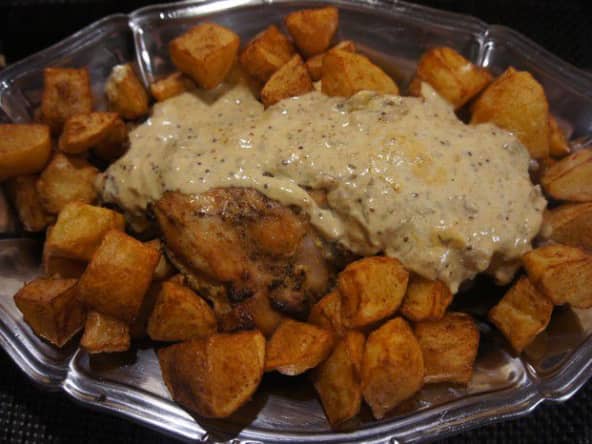 Cuisse de dinde moelleuse au vin blanc