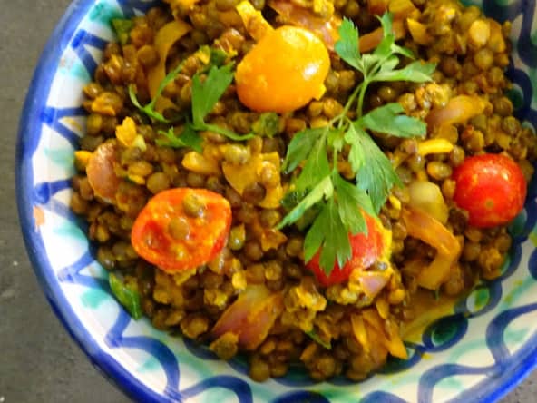 Salade marocaine de lentilles