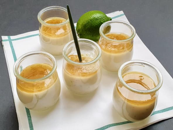 Panna cotta coco-citron vert