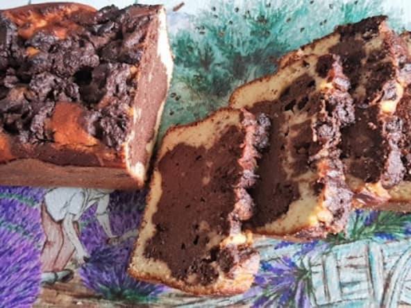 Cake marbré au chocolat noir et à la ricotta