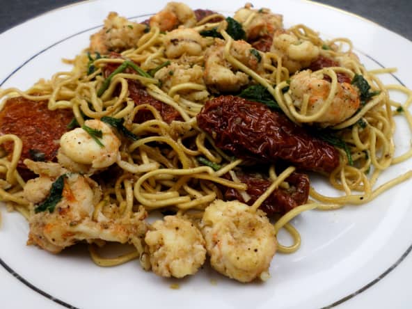 Nouilles chinoises aux langoustines