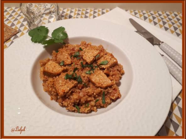 Lentilles corail et quinoa au curry au Thermomix