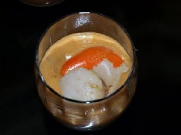 Verrines de noix de saint-jacques à  la bisque de homard