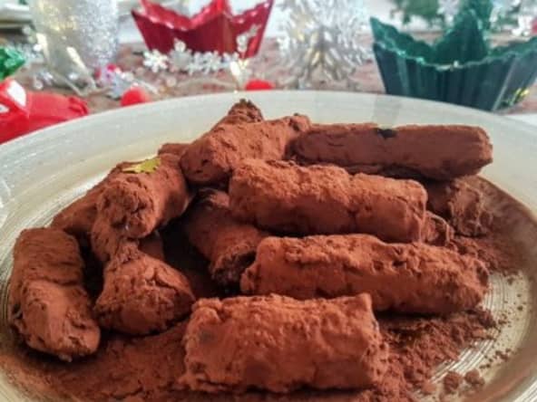 Truffes chocolat, noix de pécan, prosecco