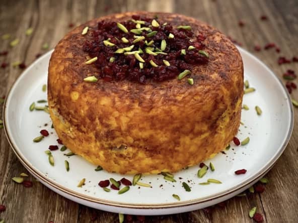 Tahcheen Morgh : gâteau de riz au poulet