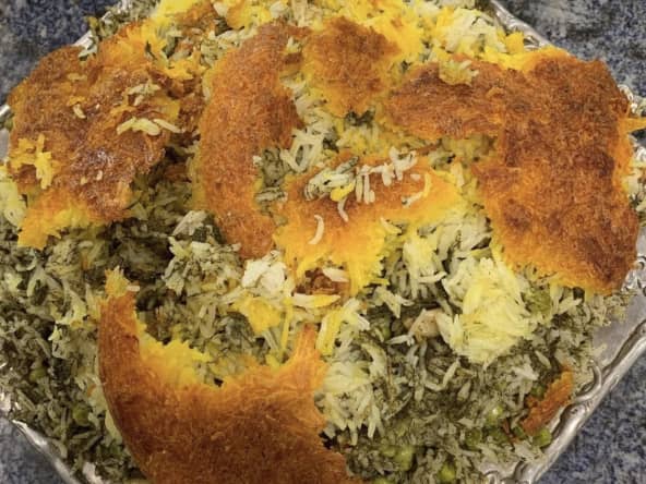 Sabzi polo : riz aux herbes