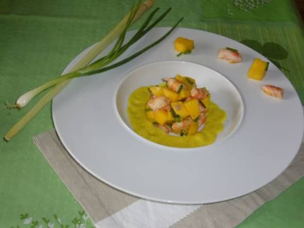 Tartare thaï de crevettes mangue