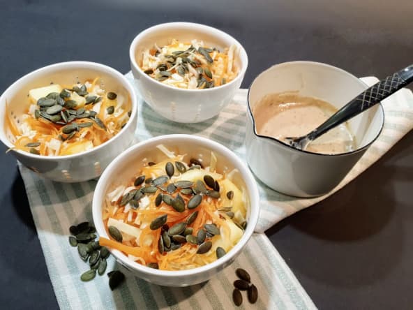 Salade de chou blanc, carotte et pomme