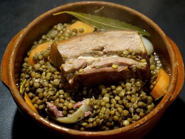 Lentilles au lard fumé