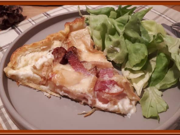 Tarte à la saucisse de Toulouse, bacon et fromage à raclette