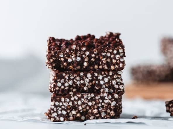 Snack healthy au quinoa soufflé et chocolat