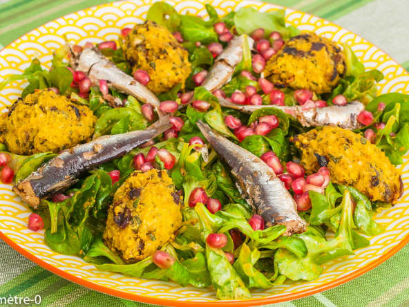Croquettes de chou fleur, sardines et grenade