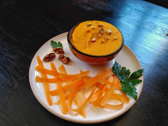 Purée de carotte anti-gaspi au miel et piment d’Espelette