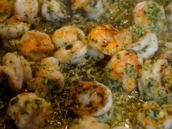 Crevettes au gingembre, ail et citron vert