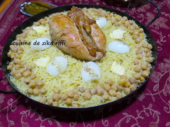DOUAÏDA - DWIDA- VERMICELLES SAUCE BLANCHE AU BLANC DE POULET BRAISÉS AU FOUR