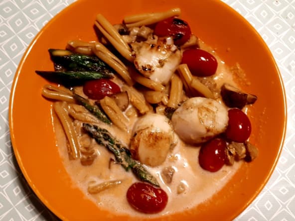 Casarecce aux saint-jacques et asperges
